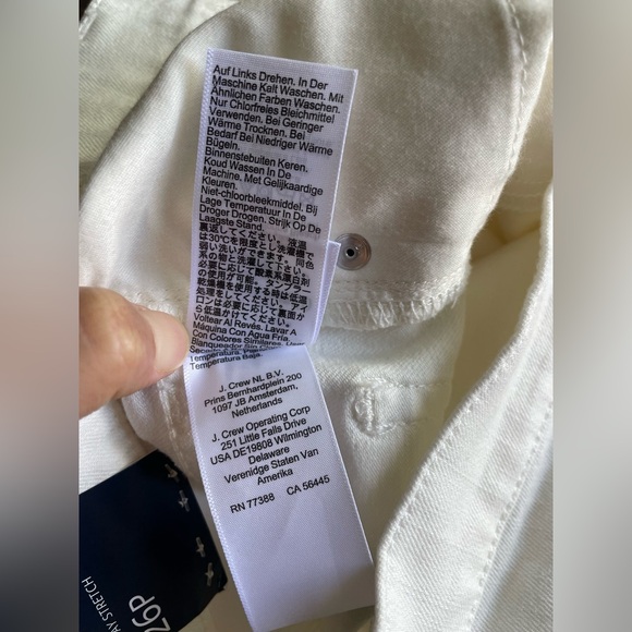 New J.Crew Factory Wide-leg cropped jean in all-day stretch White Size 26P - Picture 12 of 13